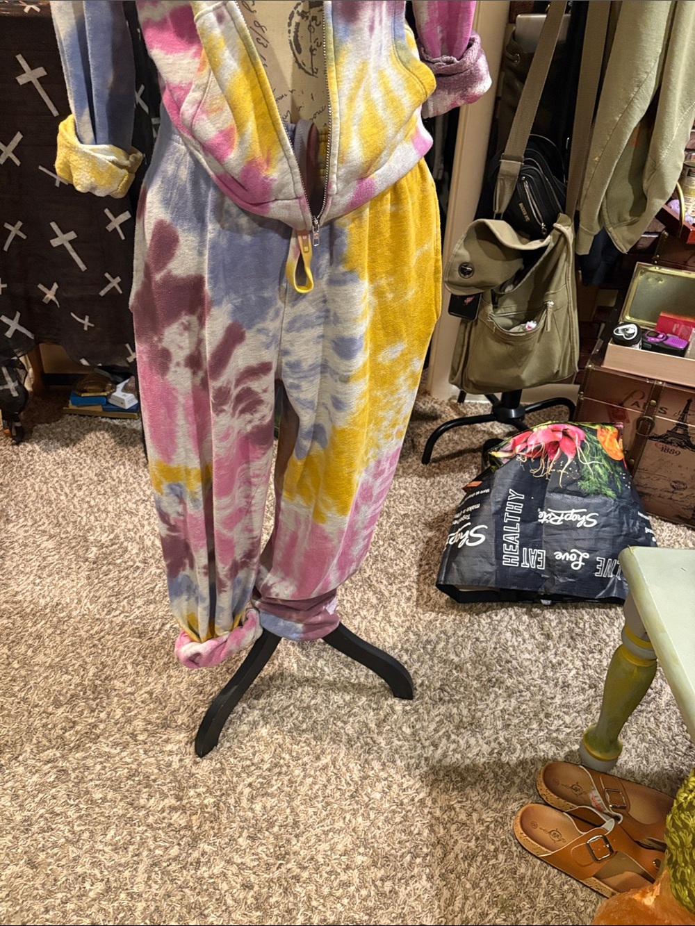 Tie-Dye Cozy Jogger Pants - Pink, Yellow & Blue